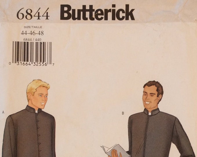 VINTAGE Men's Robe Pattern, Cassock Pattern, Butterick 6844, Size 44