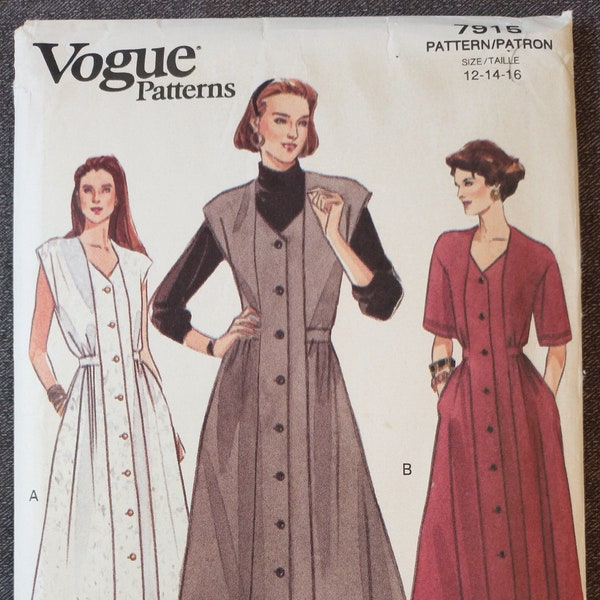 VINTAGE Misses' Jumper, Dress and Top Pattern, Vogue 7915, Size 12, 14, 16, Uncut