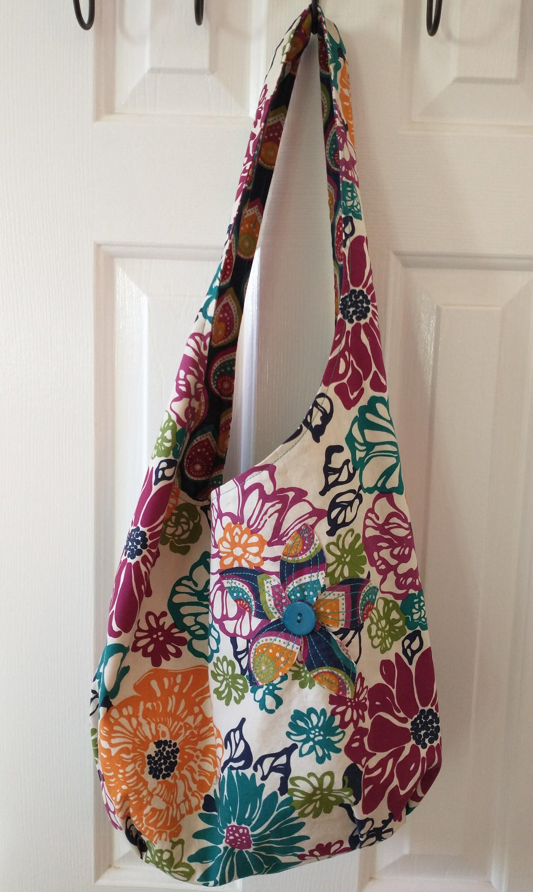 Reversible Fabric Bag/hobo Style Shoulder Bag/women's Tote Bag Etsy