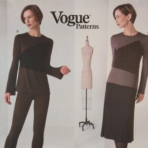 Vintage Misses'/Petite Dress, Top & Pants Pattern, Vogue 2002, Calvin Klein, Vogue American Designer, Size 8-10-12, Uncut