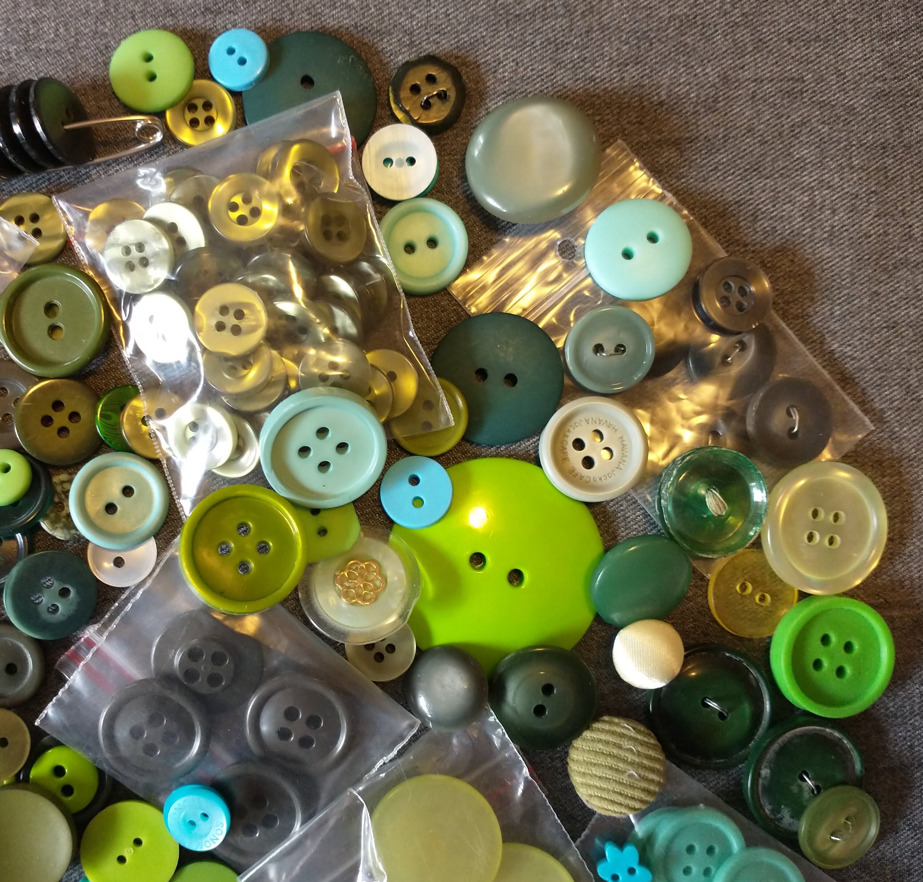 Vintage Green Buttons One Lot of 180 Buttons Shades of Etsy