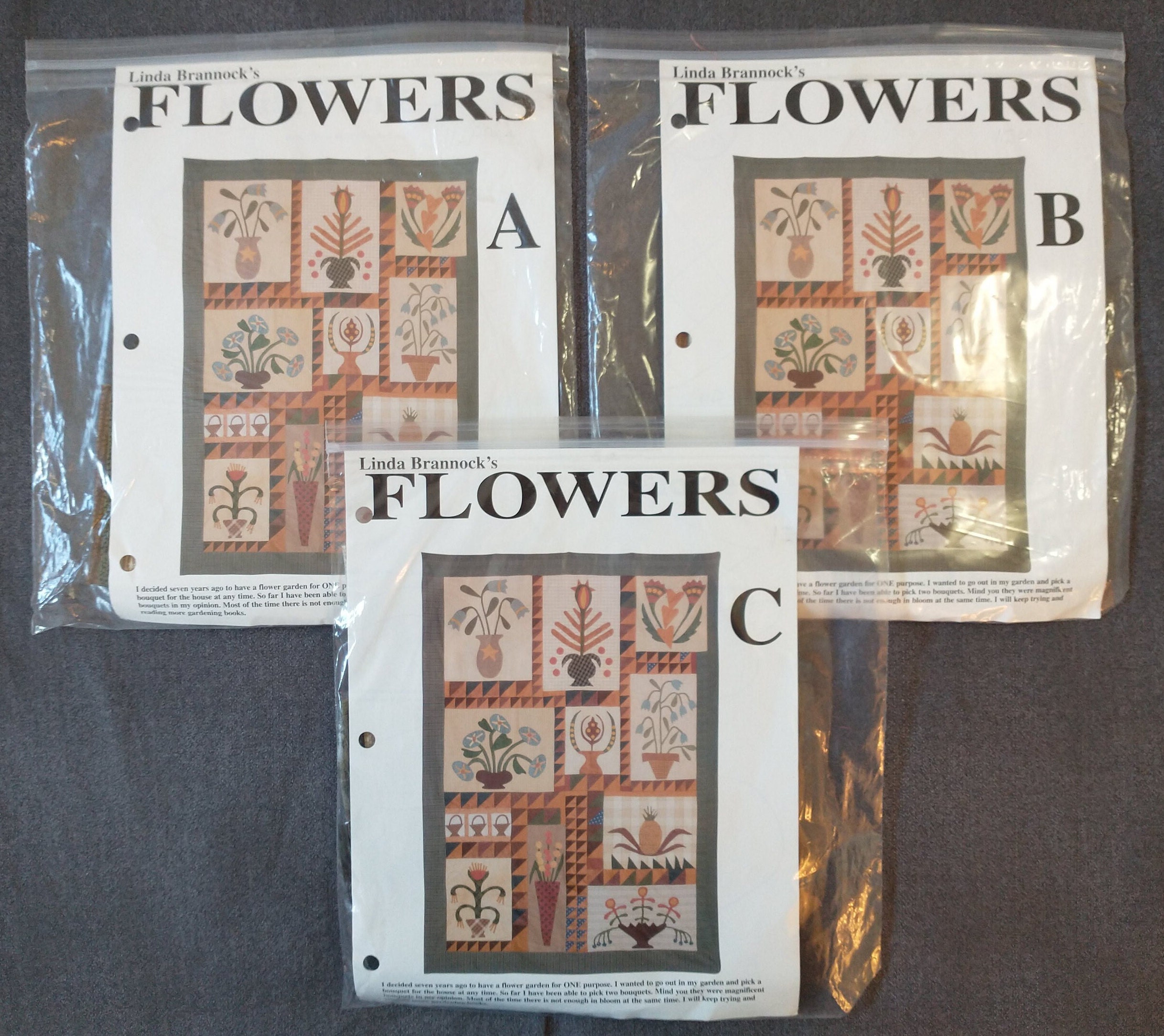 Linda Brannock's Flowers Quilt Kit: Applique Blocks A-K - Etsy