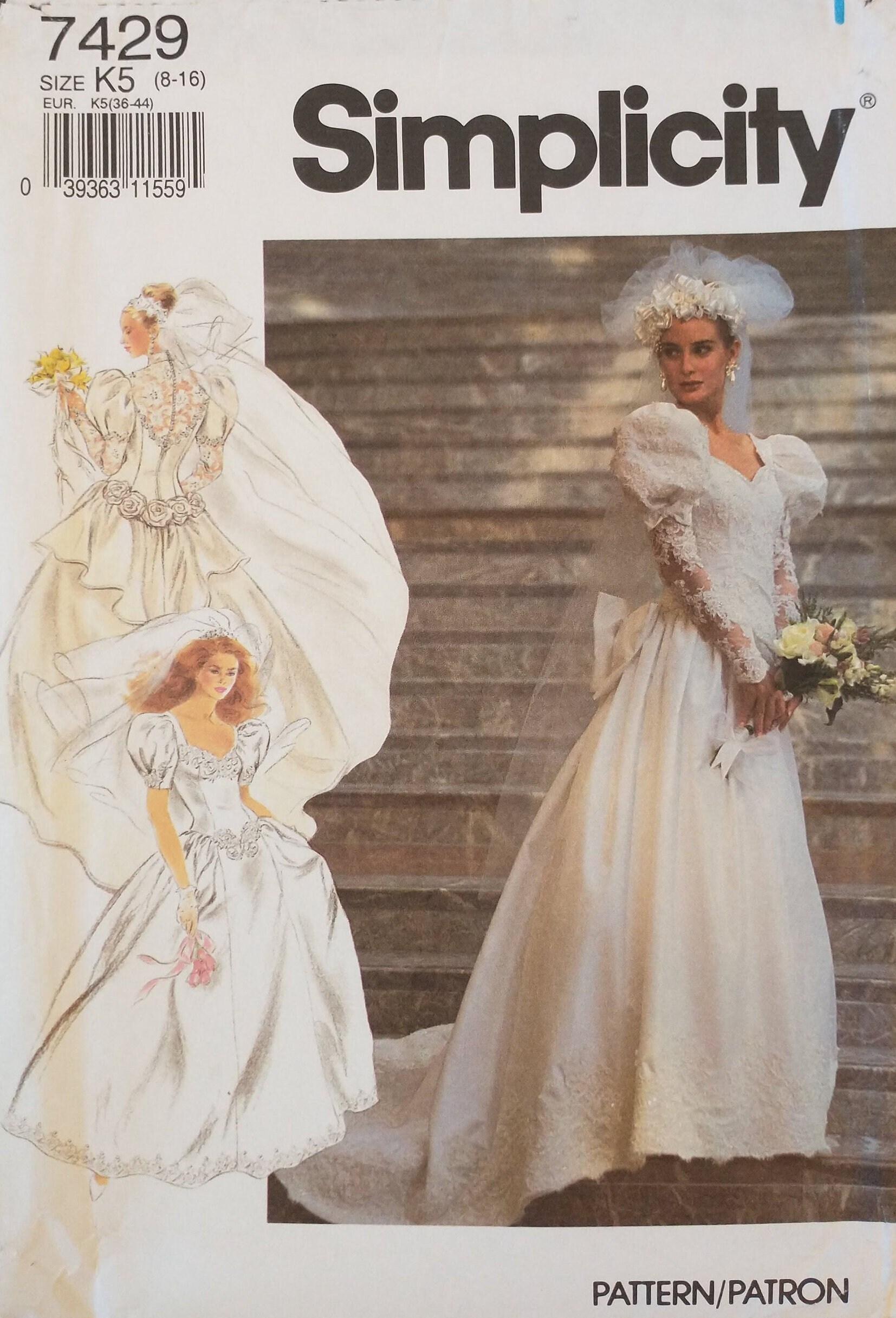 昔の花嫁衣裳 VINTAGE Wedding Dress Pattern, Simplicity 7429, Size K5 (8