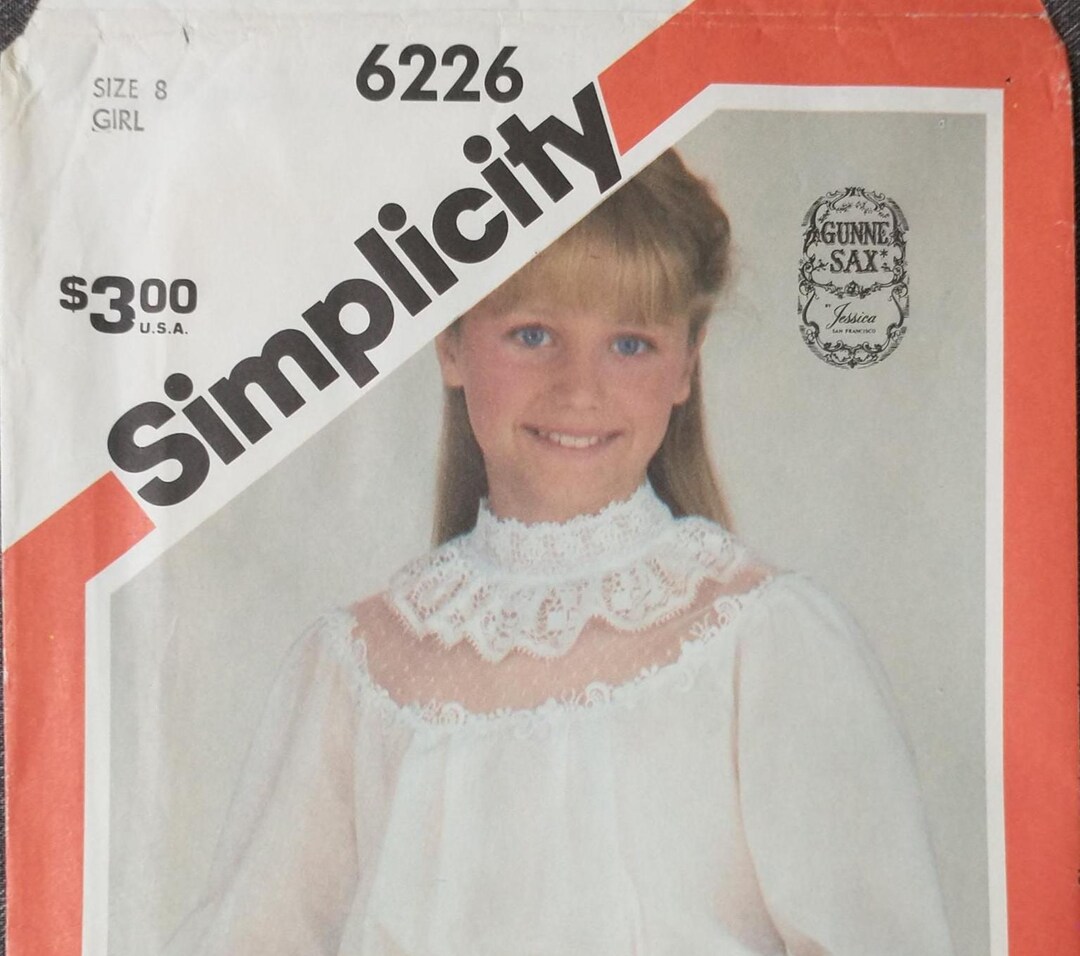 Vintage Girl's Simplicity 6226 Pattern, Girl's Lace Trimmed Blouses ...