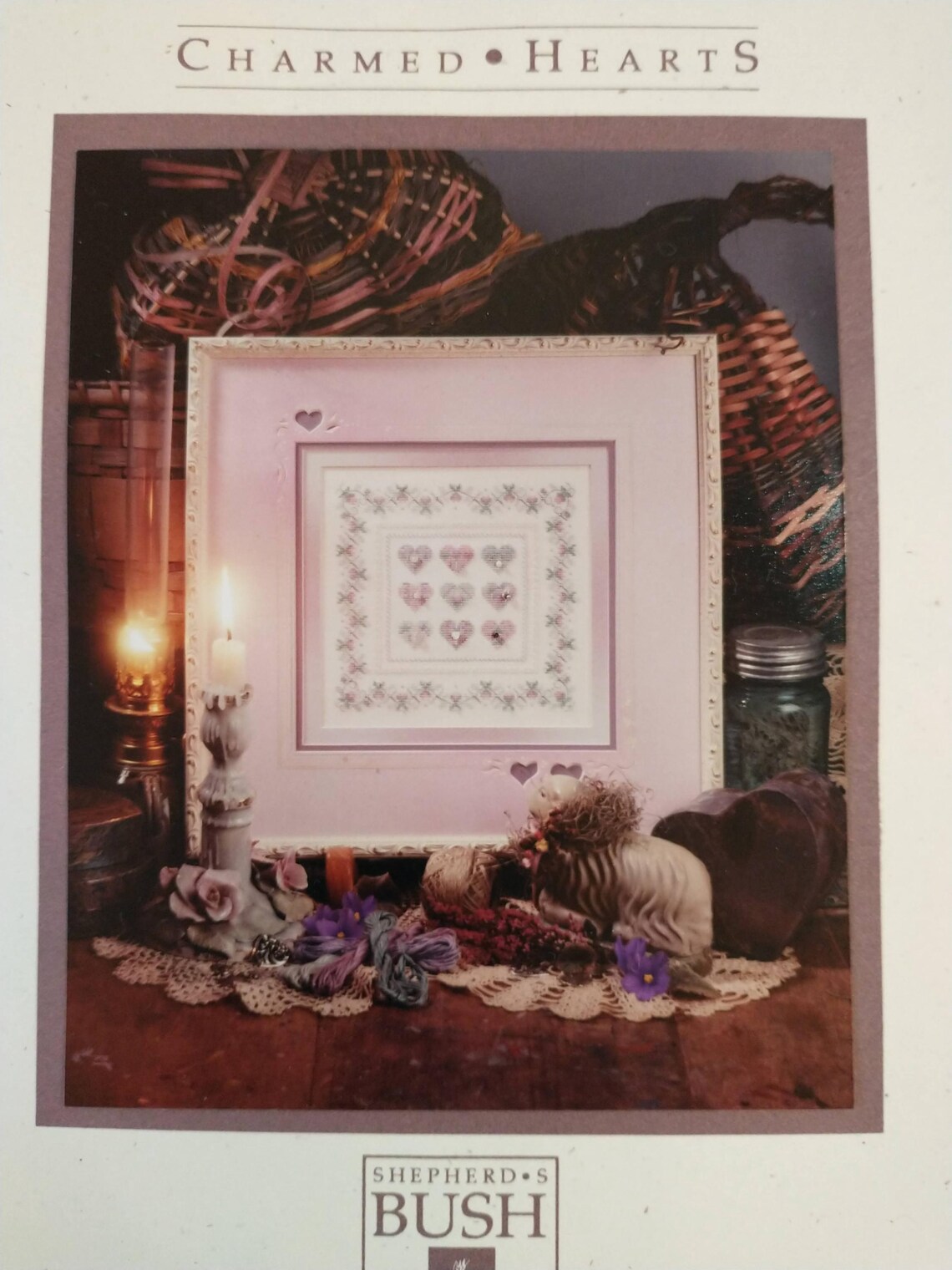 Vintage Charmed Hearts Counted Cross Stitch Kit, From Shepherd's Bush ...