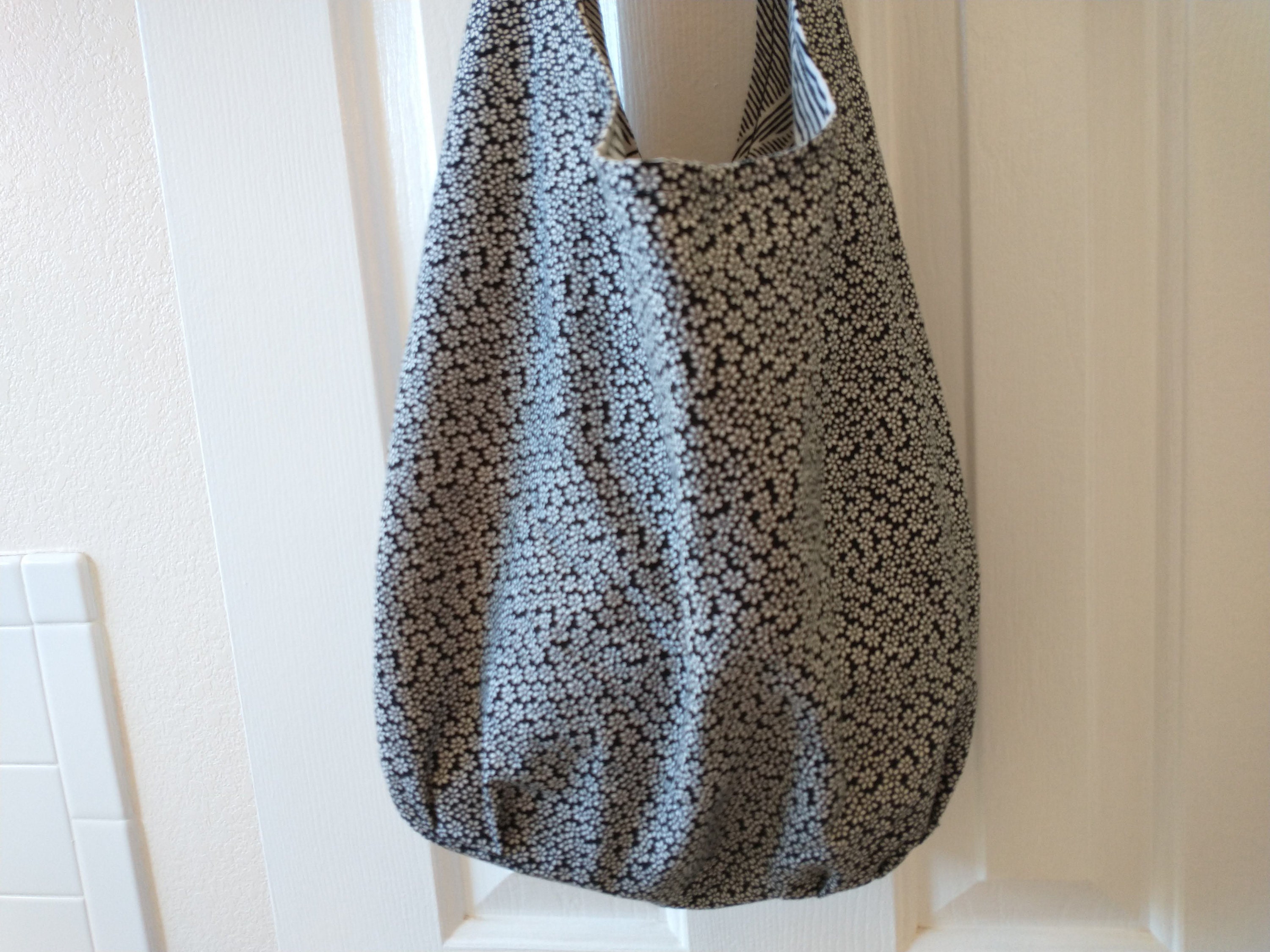 Reversible Fabric Bag/hobo Style Shoulder Bag/women's Tote - Etsy