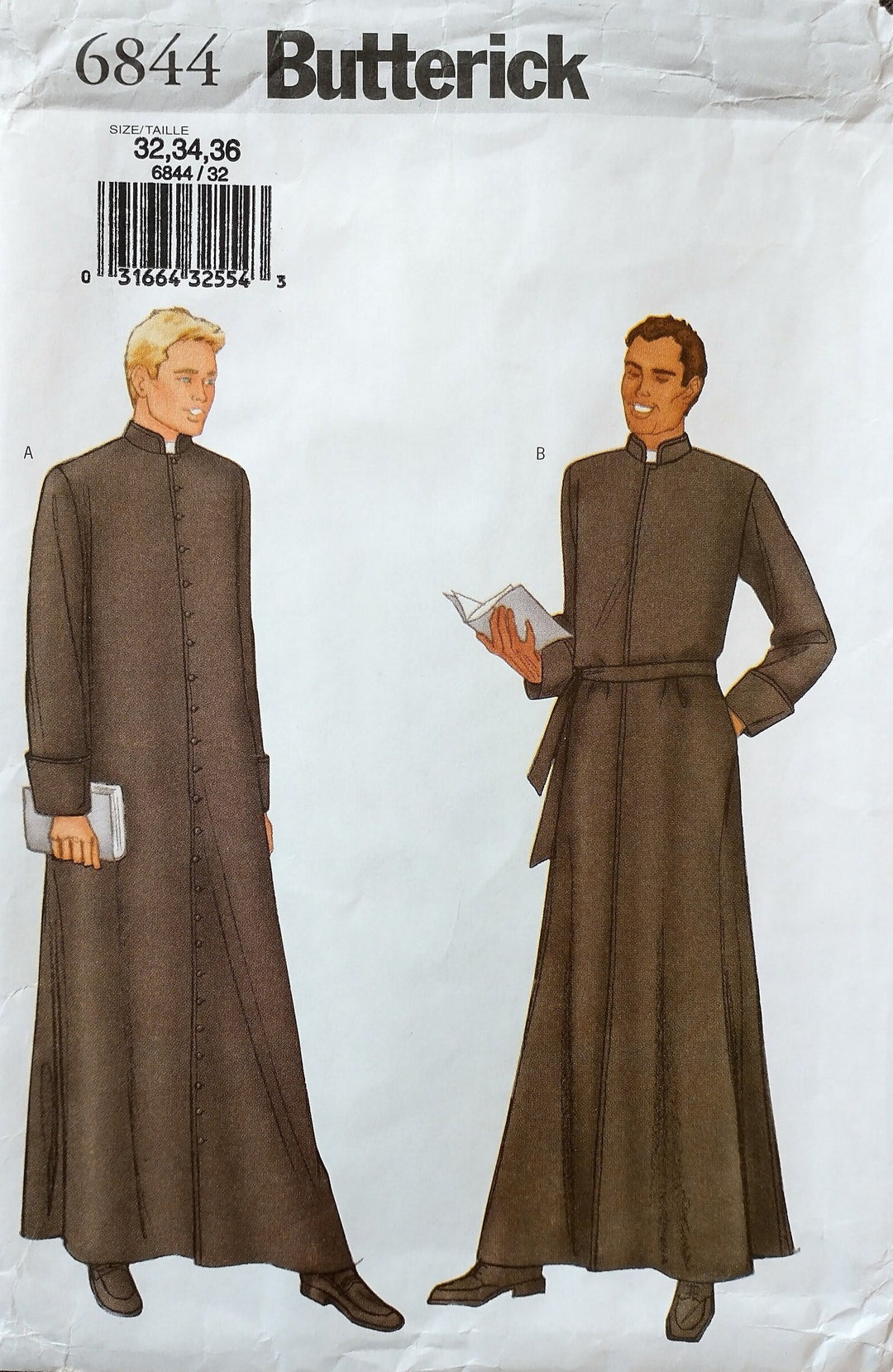 VINTAGE Men's Robe Pattern Cassock Pattern Butterick Etsy
