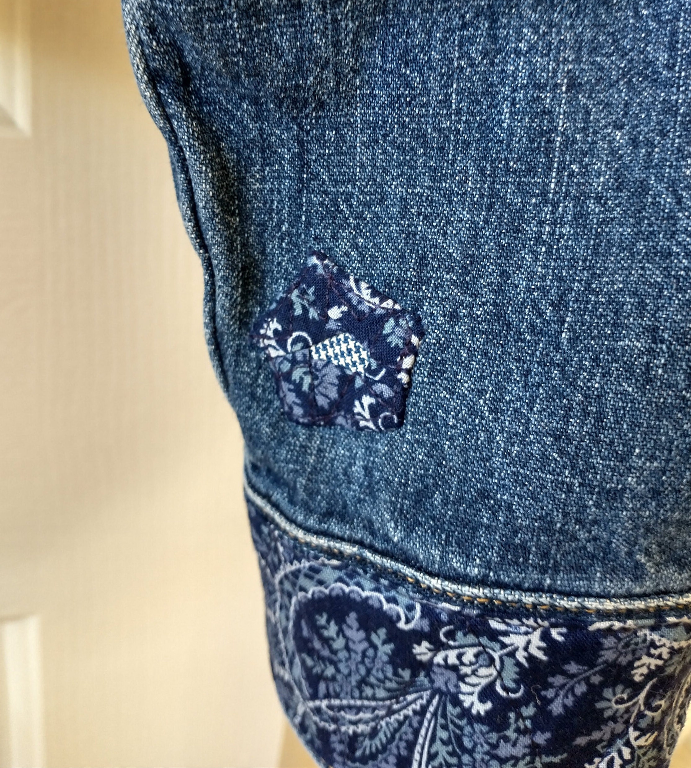 Embellished Upcycled Vintage Denim Jacket, One of a Kind