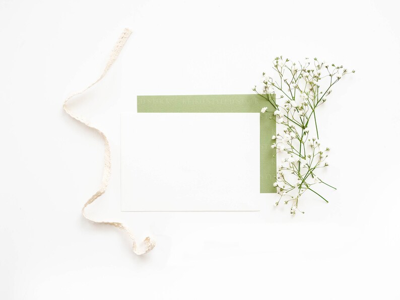 Download 5x7 Wedding Invitation Mockup Horizontal Card with Green ...