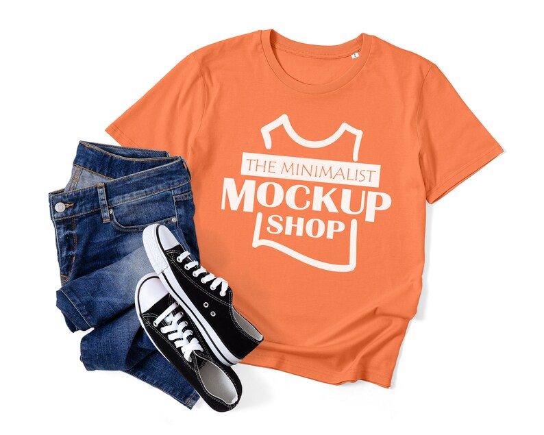 Download Melone Code Creator Mockup Converse Mockup orange Tshirt ...