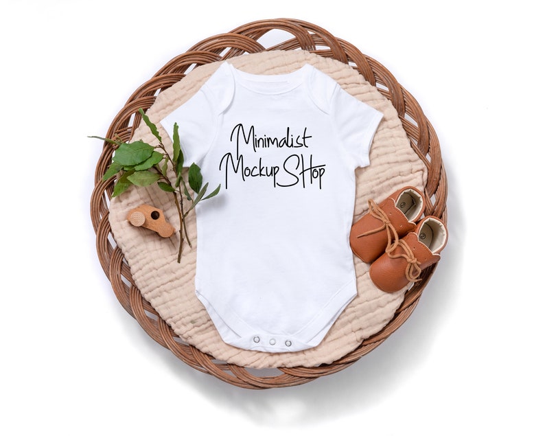 Baby onesie mockup White onesie mockup baby bodysuit ...