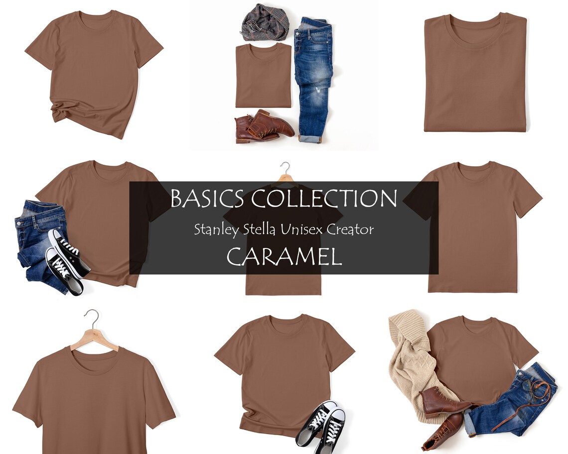 Download Caramel Creator Mockup tshirt Mockup Stanley Stella plain | Etsy