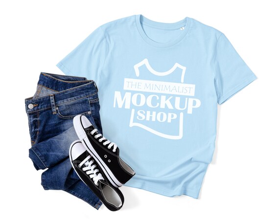 Download Sky Blue Creator Mockup Converse Mockup Blue Tshirt Mockup Etsy