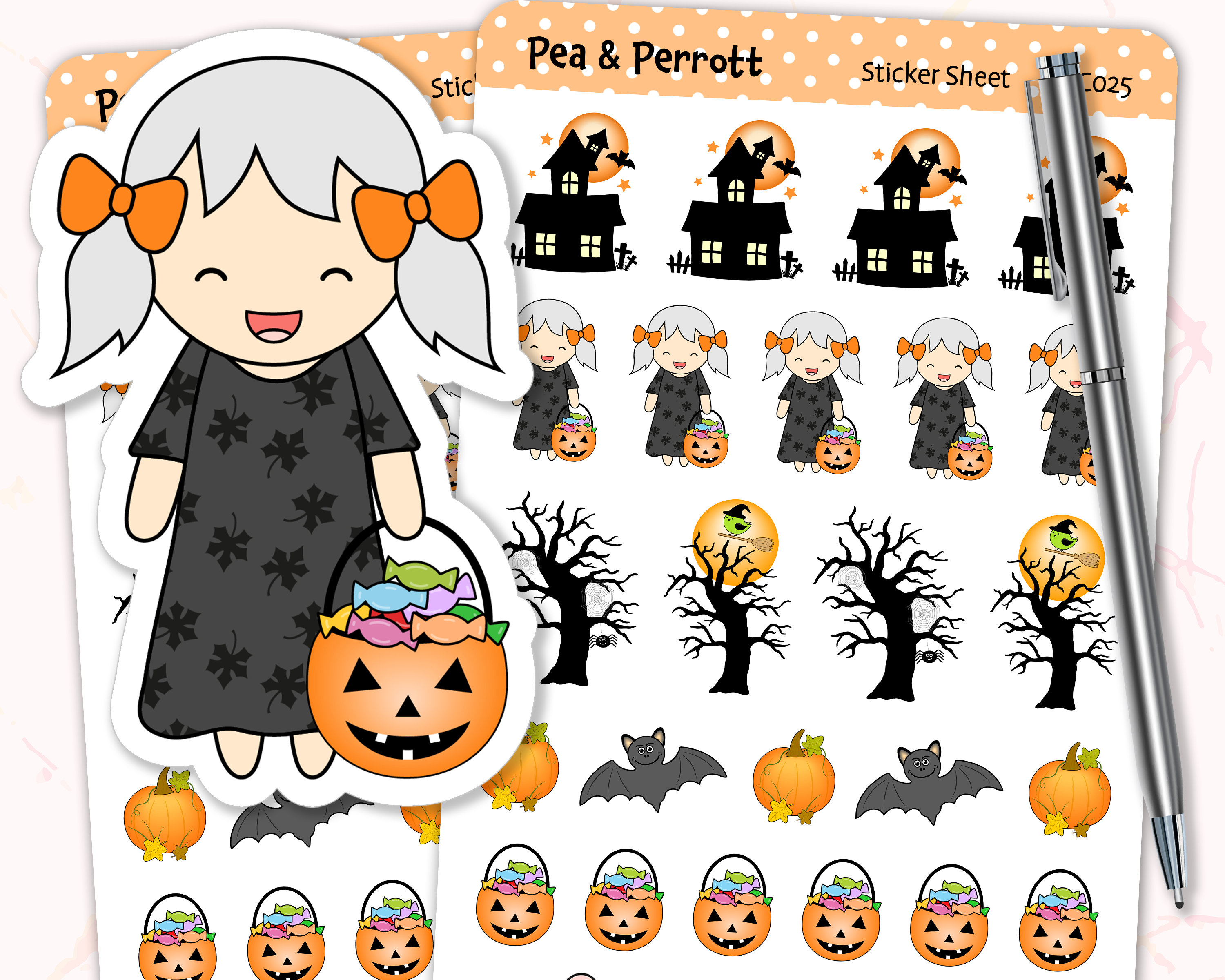Planner Stickers Halloween Sticker Sheet Happy Planner Bullet Journal ...