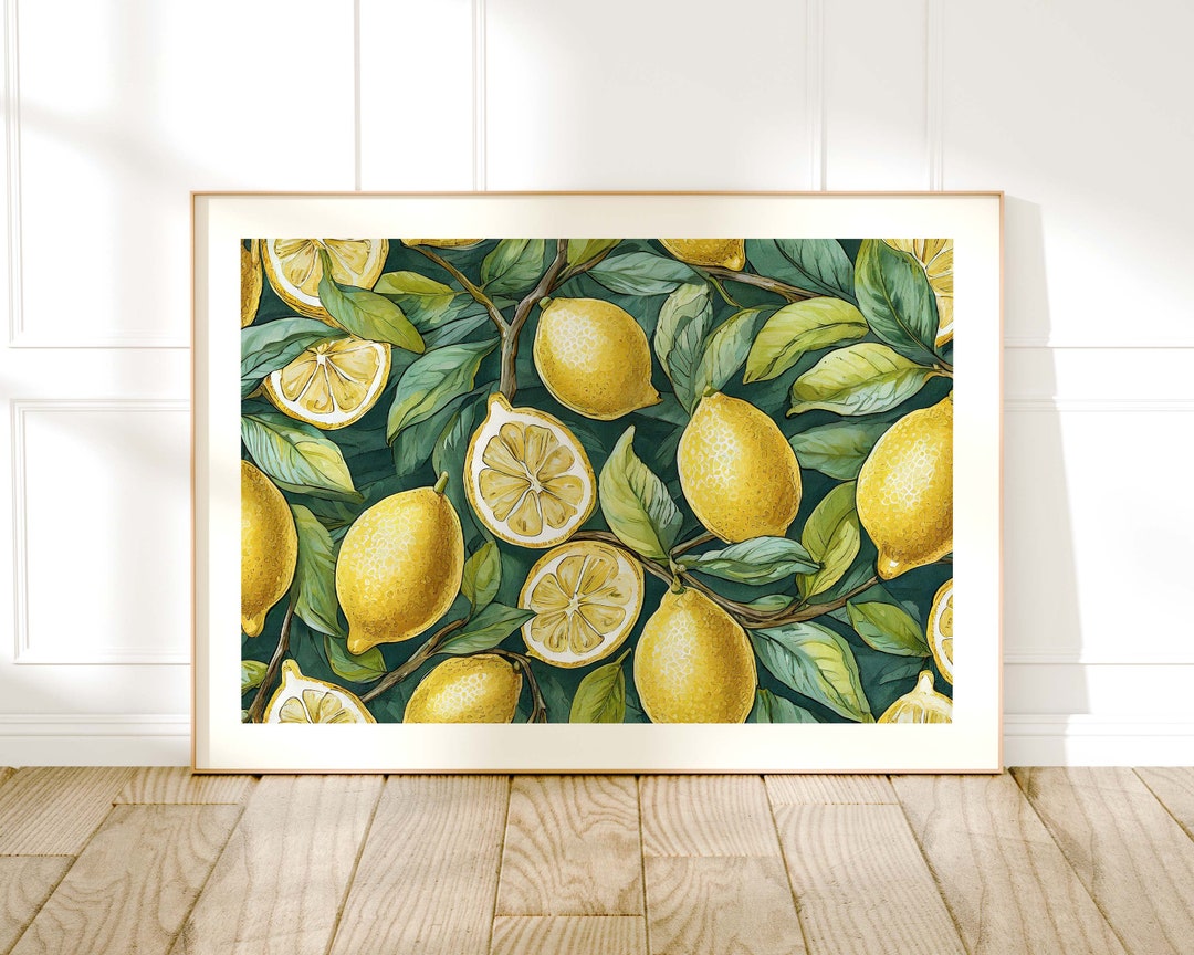 William Morris Style Vintage Lemons Print, Botanical Gifts Fruit Decor ...
