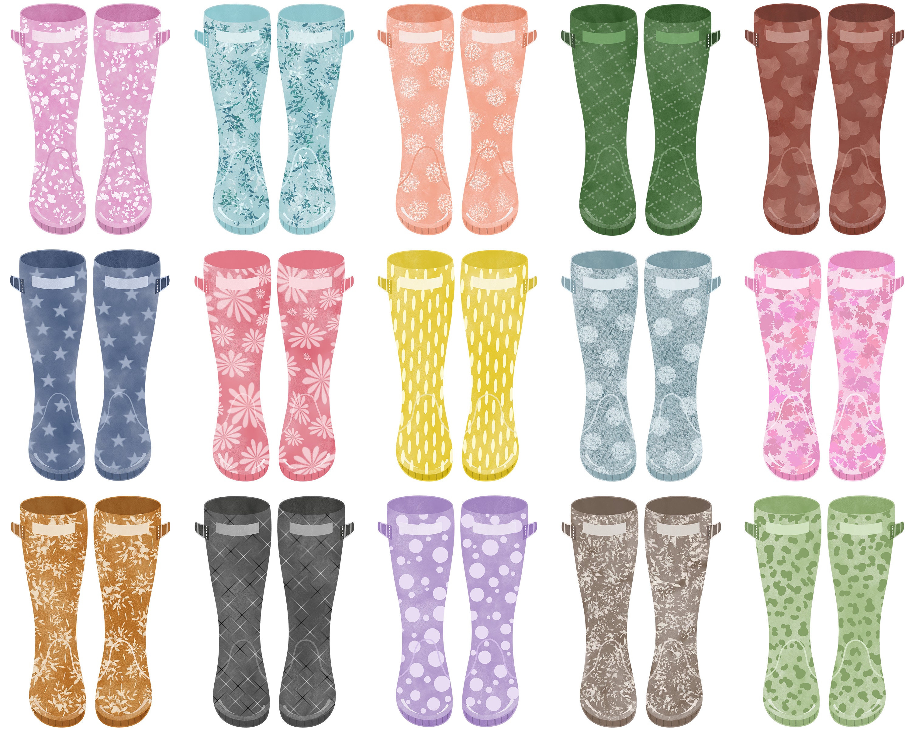 pretty watercolour wellies clip art printable png images etsy