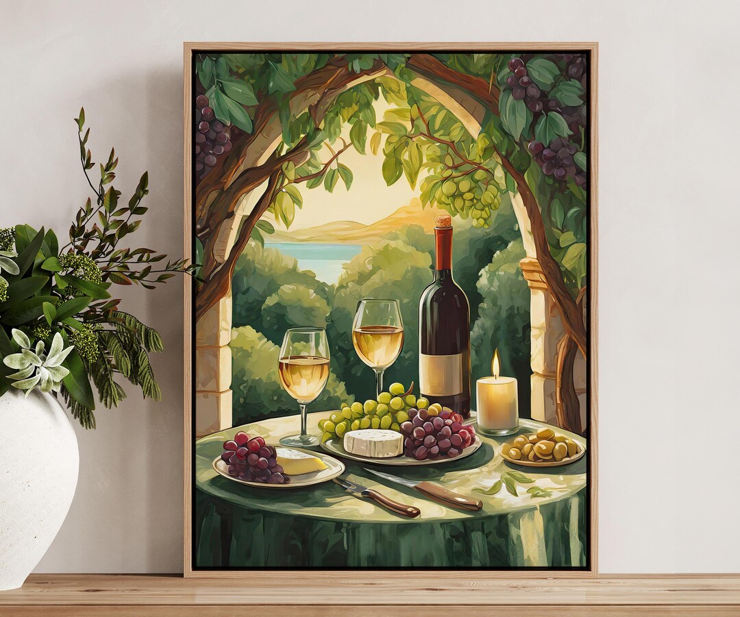300 mediterranean kitchen posters bundle, retro café... Retro Dinner Table Food Print, Mediterranean Cheese Wine Poster ...
