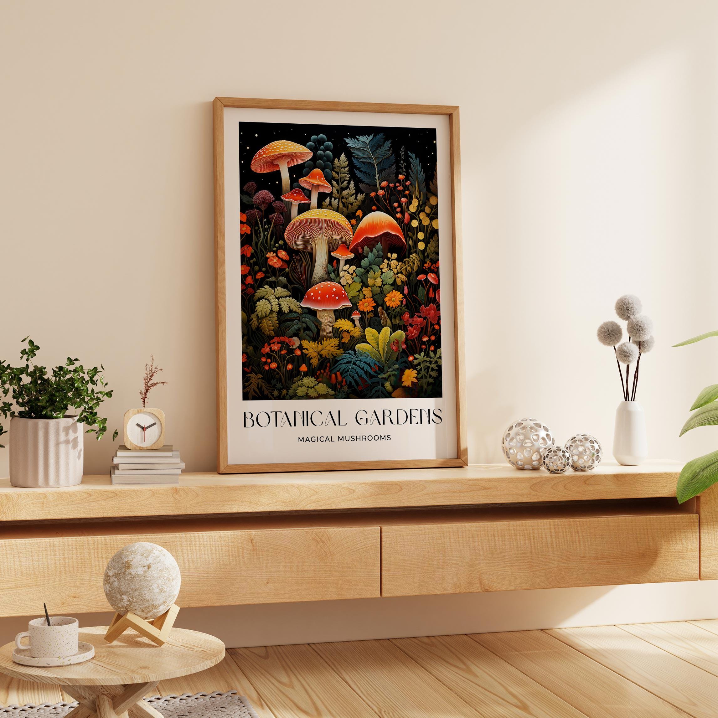 Manifesto Dei Funghi Poster Vintage Poster Antique Stampa Floreale, image size:2293x2293