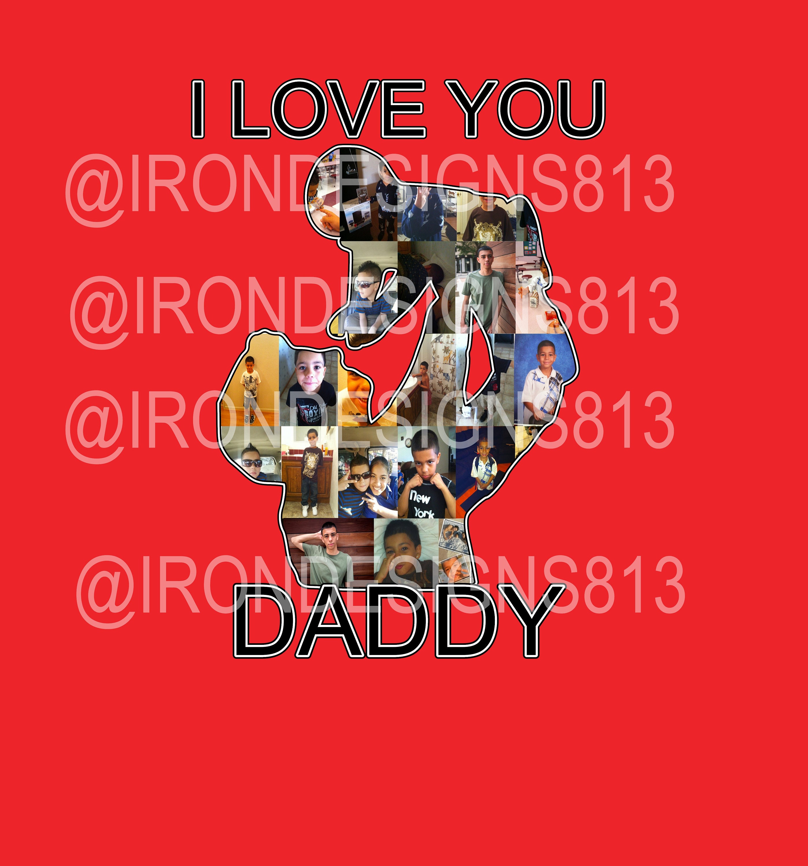 I Love You Daddy Father and Son Silhouette to Create Collage Etsy