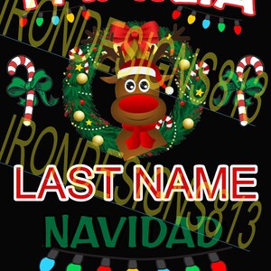 FAMILIA NAVIDAD 2022 AND 2023 reindeer png digital design only you must put the last name in yourself