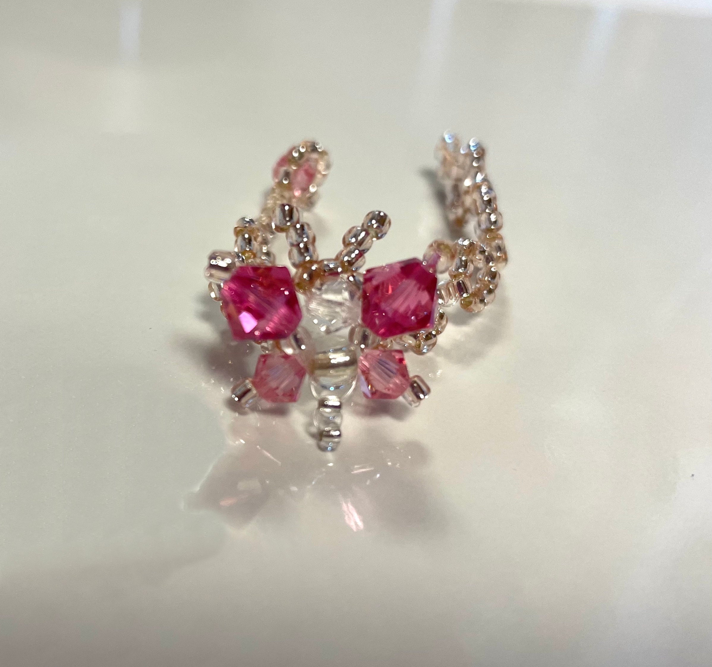 swarovski crystal butterfly ring