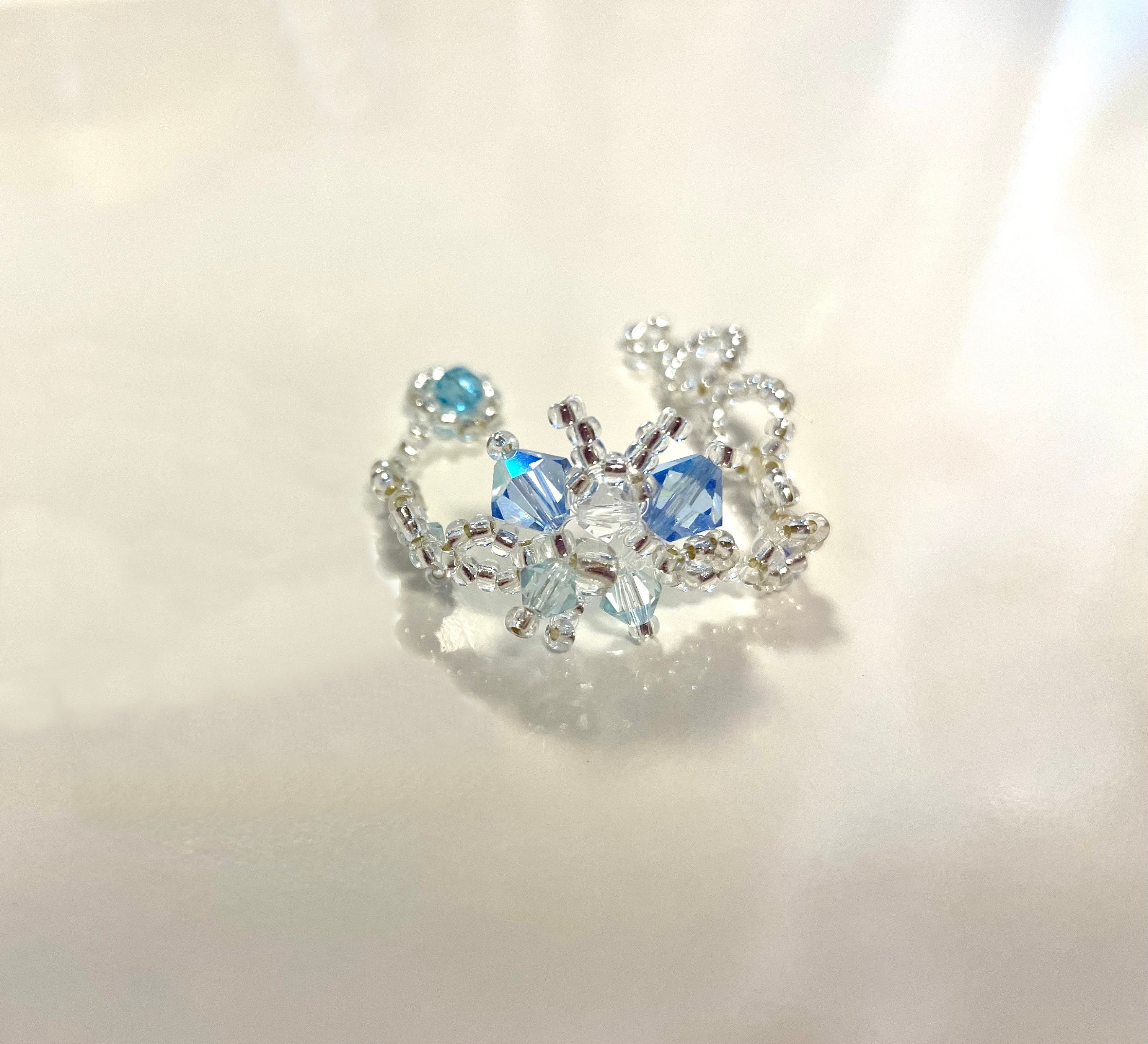 swarovski crystal butterfly ring