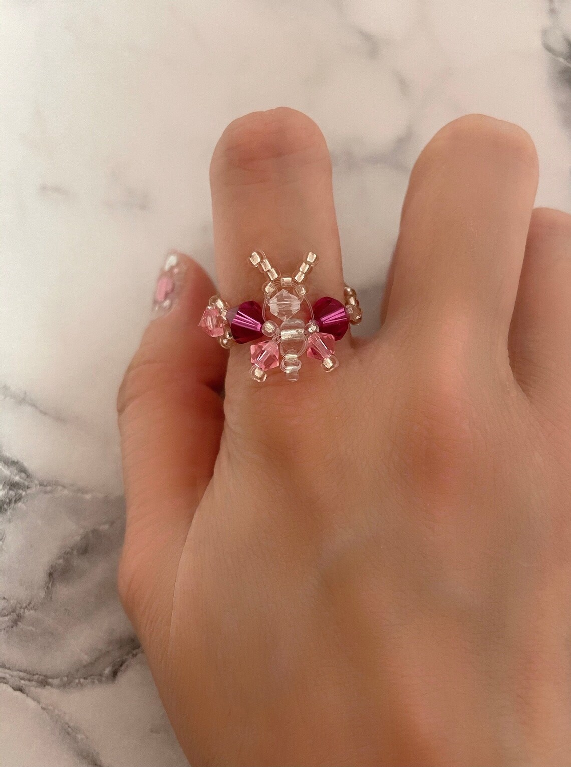 swarovski crystal butterfly ring