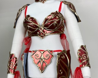 Christmas Fairy Costume Fantasy Armor New Year Fairy Armor Renaissance Faire Costume Fairy Core Costume Red Set - Custom Made