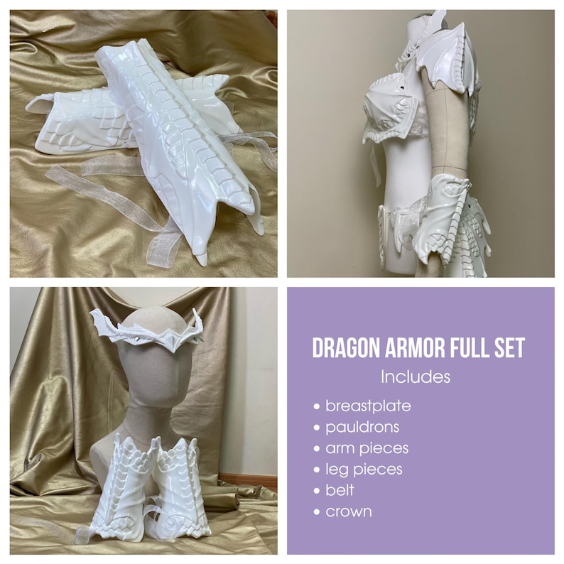 Dragon Armor - Fantasy Armor - Fairy Armor - Renfaire Costume Pre Made Painting Kit Armor set - In Stock image 7