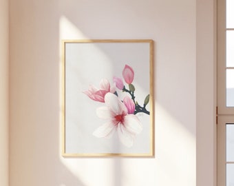 Pink Magnolia Blossoms Print