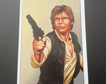 Han Solo Character Portrait Print- A5
