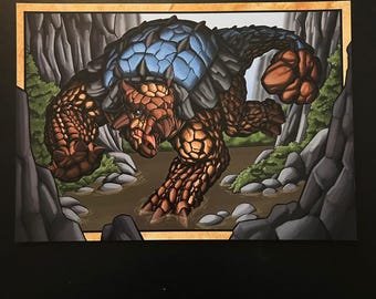 Ankylosaurus Dinosaur illustration print- A4