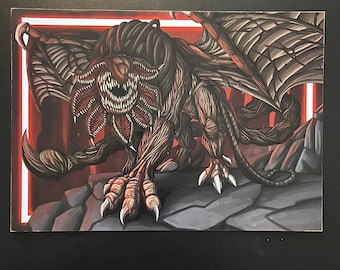Demogorgon Manticore illustration print- A4