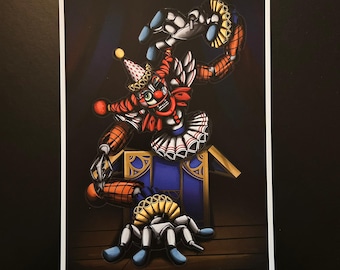 FNAF Inspired Jackie Animatronic illustration print- A4