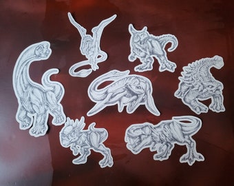 Prehistoric creature stickers