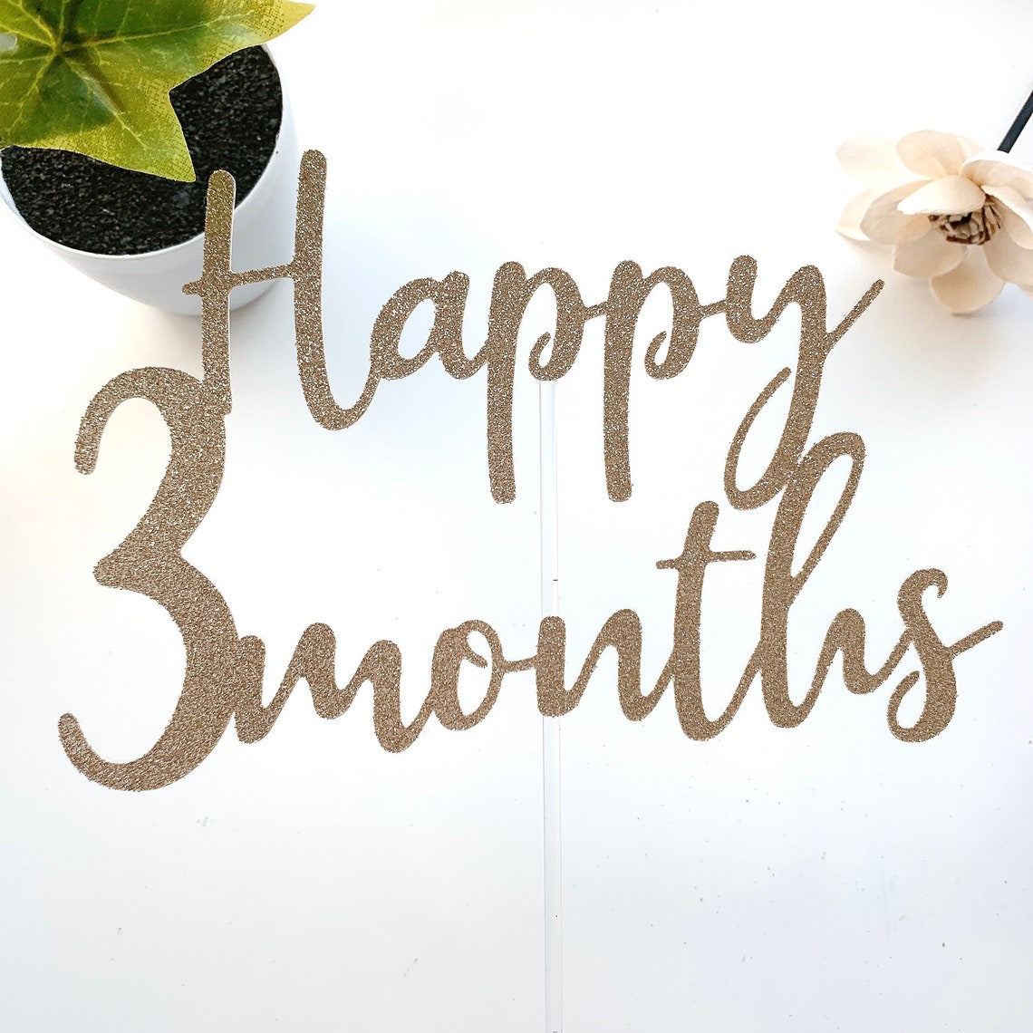 Baby Month Birthday Cake Topper Happy 2 Months 3 Months 4 Etsy
