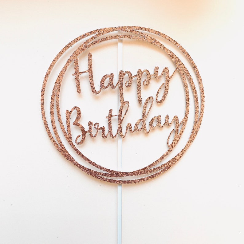 Happy Birthday Cake Topper Circle Cake Topper Birthday - Etsy