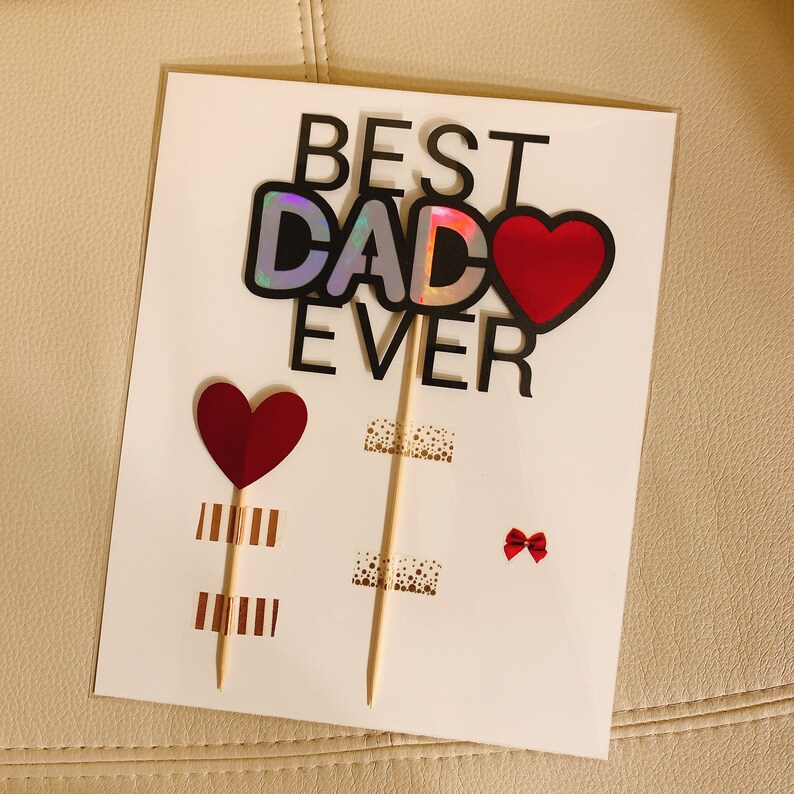 Download Best Dad Ever Cake Topper Holographic Glitter Best Dad ...