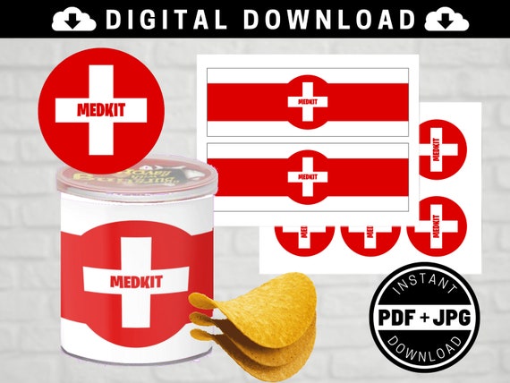 Gamer Med Kit 1 3 Oz Chip Printable Labels Instant Download Etsy