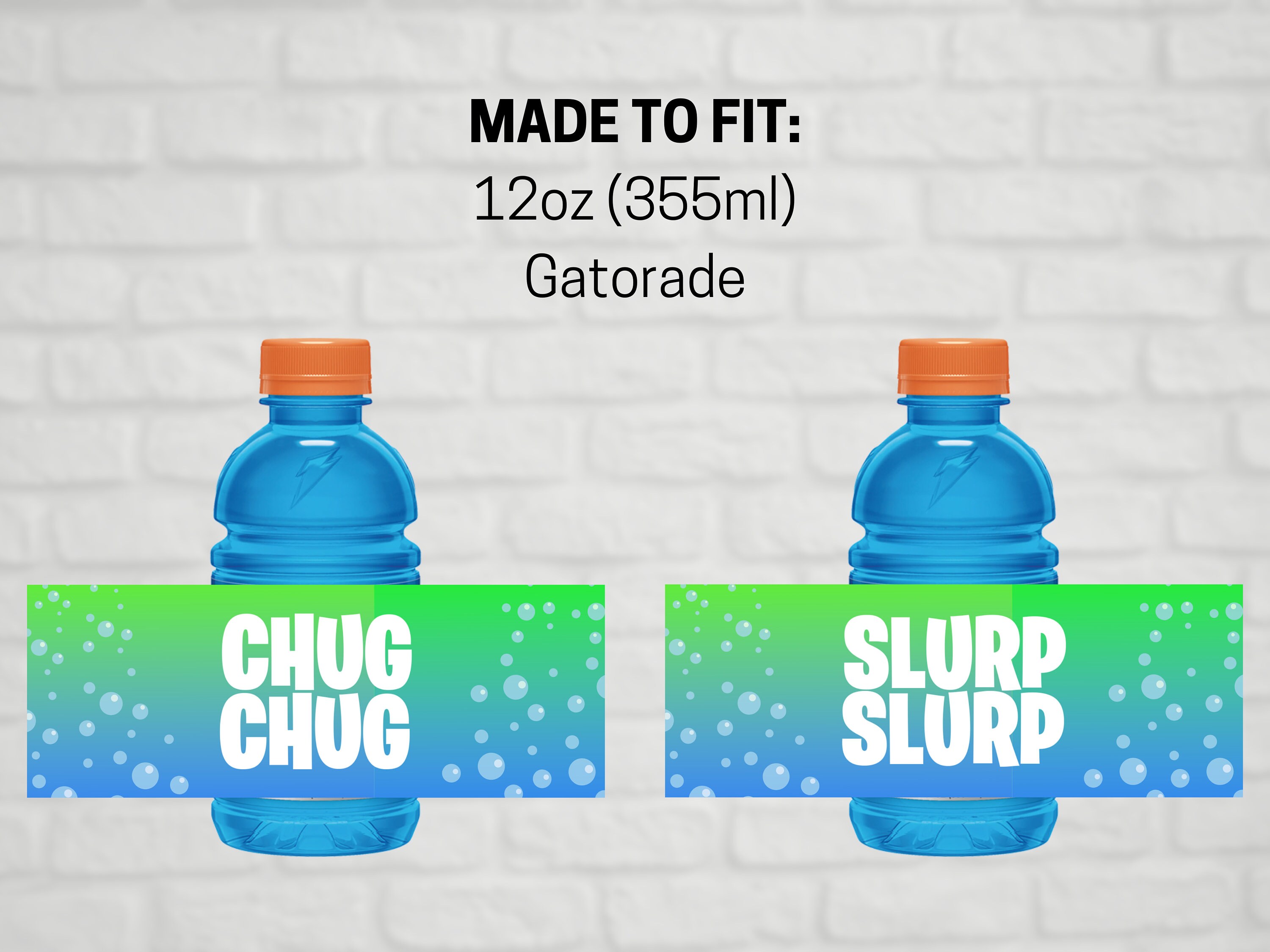 Gamer 12 oz Gatorade Chug Slurp Printable Labels INSTANT | Etsy