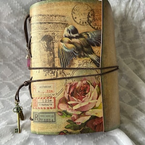 Cartas de amor vintage únicas y hermosas, diario basura, envoltura de cuero, páginas de portada, etiquetas, sobres