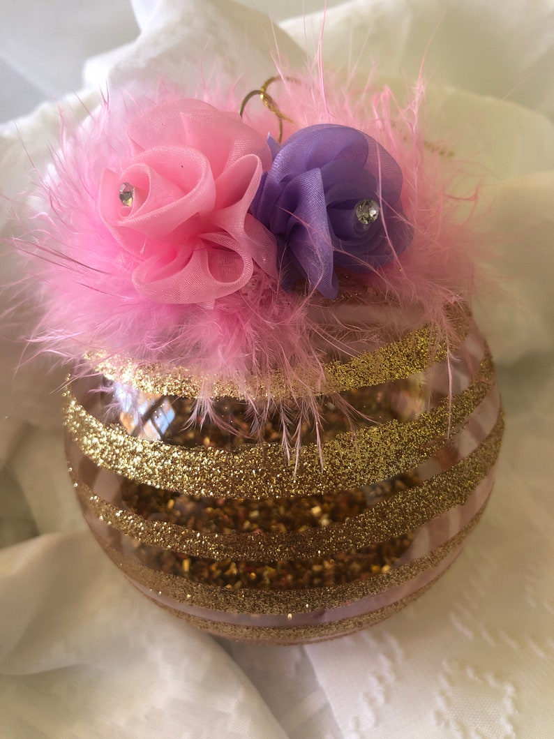 Gold Glitter Ball Ornament