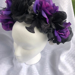 Festival / Halloween / Day of the Dead Floral Crown Costume with Skulls Handmade Adjustable