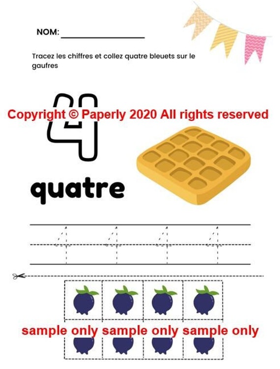 french numbers 1 15 fun activity worksheets kindergarten etsy
