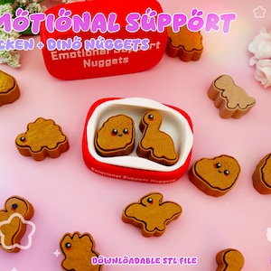Dino Nuggie Clickers + Emotional Support Box (alleen STL-bestand)