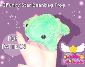 PDF SEWING PATTERN Star Bean Beanbag Palm Frog Sensory Plush Toy - Beginner Friendly