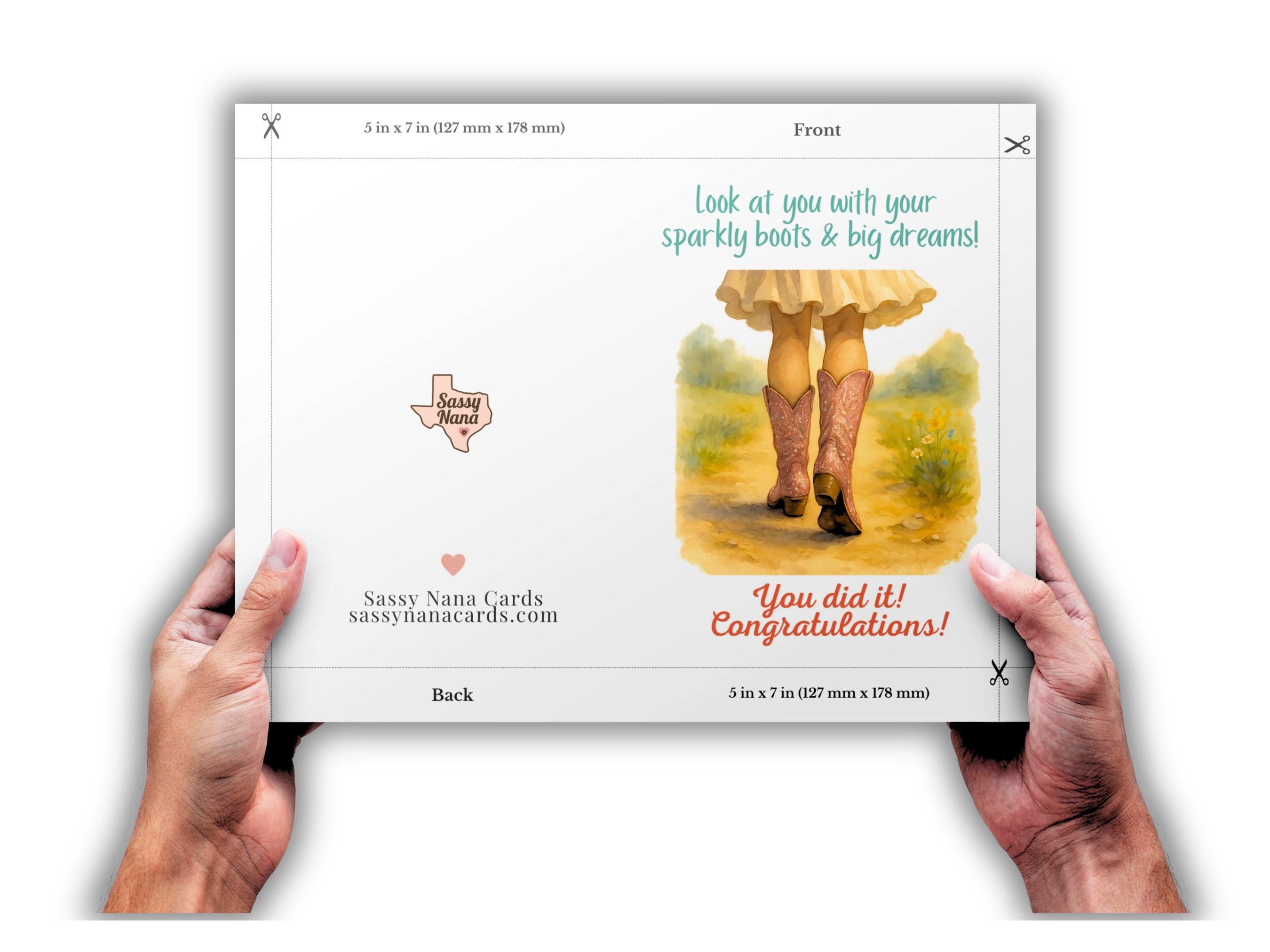 Congratulations Greeting Card - Printable 5x7 - Southern Country Charm ...