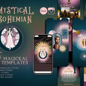 Magical Boho Instagram Story Templates, Spiritual Story Templates, Story Highlight Covers, Tarot Reader, Light-worker, Zodiac Instagram