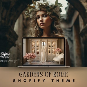 Gradient Shopify Theme Template, Roman Goddess Aesthetic, Floral Vintage Website, Shopify 2.0, Spiritual Shopify Store, Luxe Online Boutique