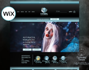 Spiritual Wix Website Template, Life Coach Website Design, Creative Wix Layout, black Website Theme, Psychic Healer, Fantasy Website layout